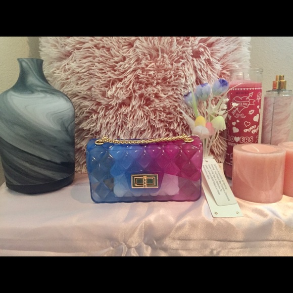 2 cross body purse bag clear and purple - Picture 4 of 6